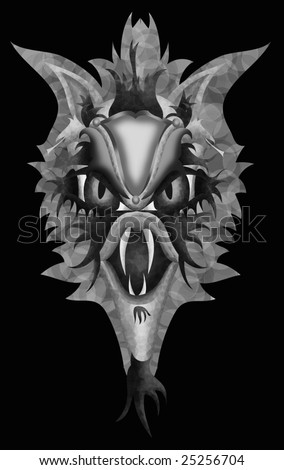 stock photo black and white tattoo banner design of a dragon like 
