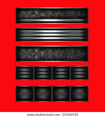 Hi-Tech Metallic Buttons on vibrant Red background