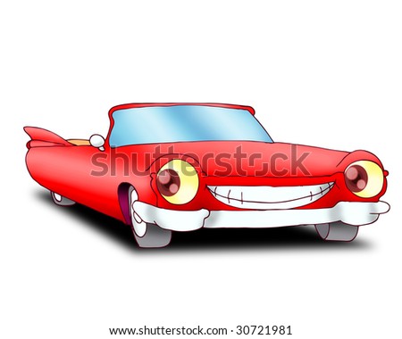 Cadillac on Red Cadillac Car  Isolated On A White Background Stock Photo 30721981