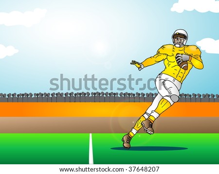 A great  image of a football running back. An illustration with great attitude and style, it can be used in variety of ways