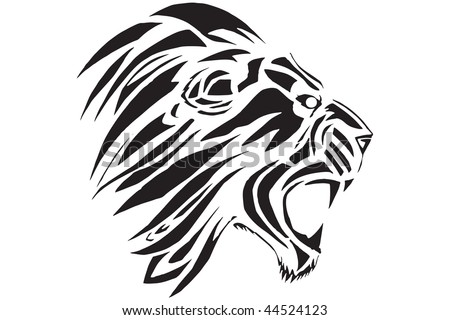 clip art lion head. of a lion head in white
