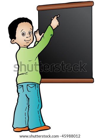 Cartoon Boy Writing