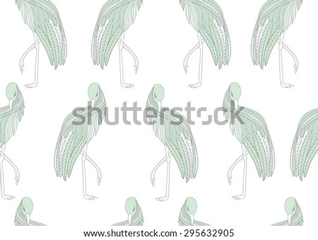 Vector seamless pattern with colorful birds. Hand-drawing with a birds