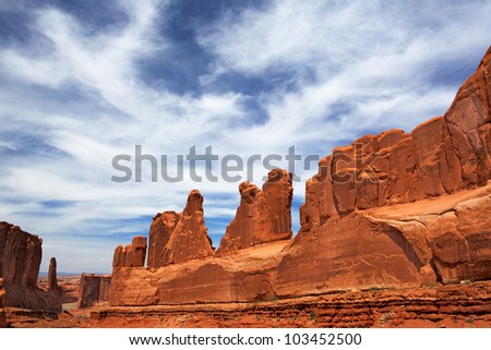 Dramatic Sky on Park Avenue in Utah\'s Arches National Park