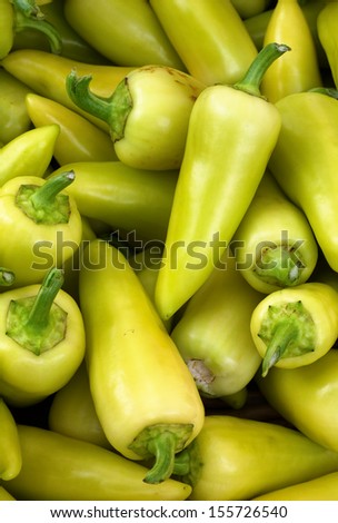 Pile of Banana Peppers at the farmers market