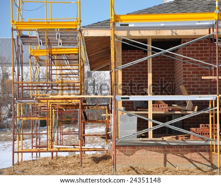 Construction of a new brick home.