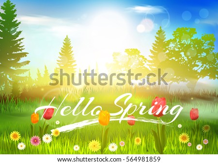 Spring. Background. Hello Spring.