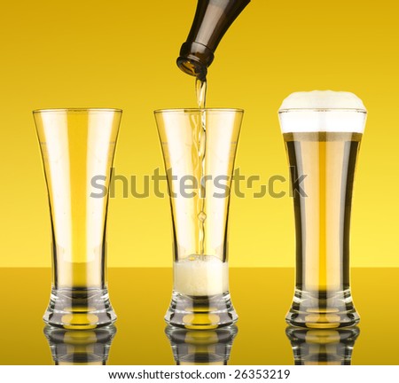filling a glass of beer