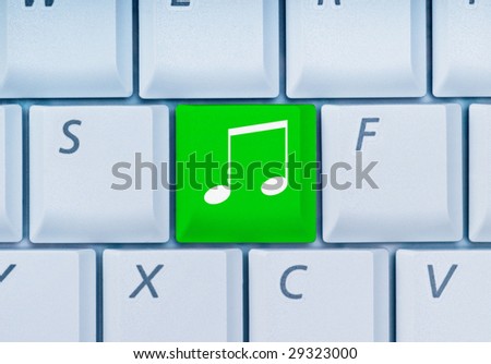 keyboard with music-key