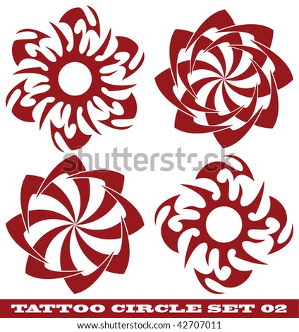 stock vector vector set templates for tattoo and design in the form of