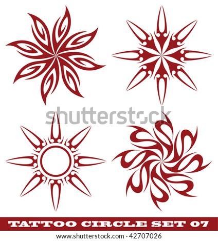 stock vector vector set templates for tattoo and design in the form of