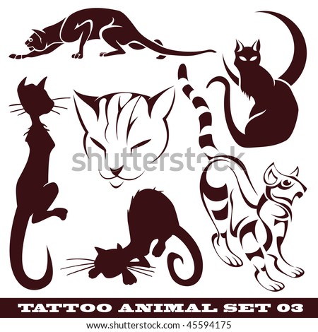 stock vector vector set templates animal for tattoo and design on 