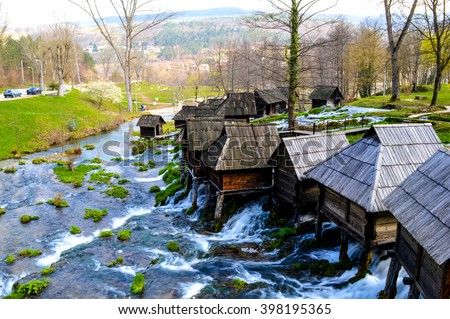 Water mill in place Jajce, Bosnia and Herzegovina. Most popular open public museum of water mill in Europe
