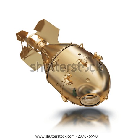 illustration Gold aerial bomb  High resolution 3d