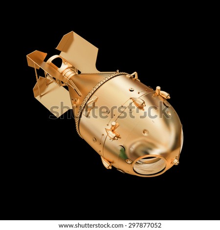 illustration Gold aerial bomb  High resolution 3d