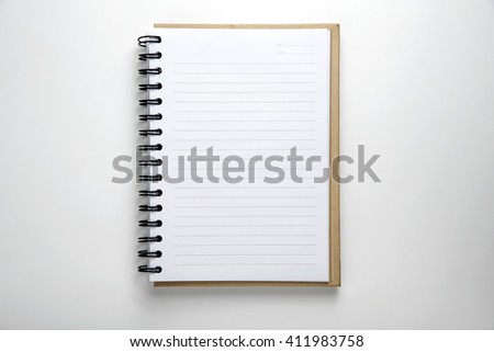 Open Blank Page notebook on desk white