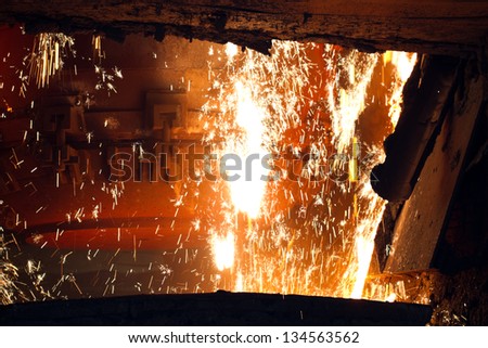 Steel making scenes - steel furnace