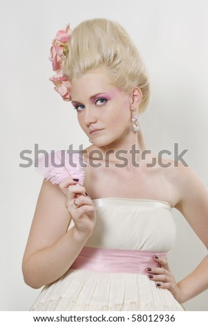 medieval hairstyles stock photo : Portrait of beautiful young woman with 