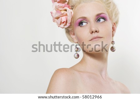 how to make hairstyle. woman with stylish make-up