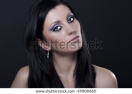 blue and purple makeup. lue and purple makeup. stock