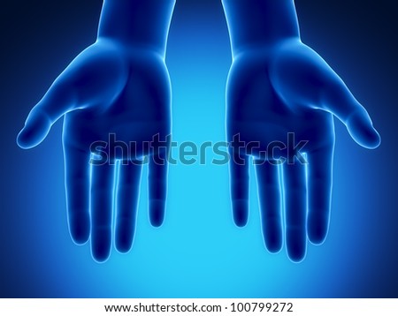 Human palm of the hands