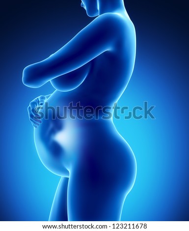 Pregnant woman lateral view