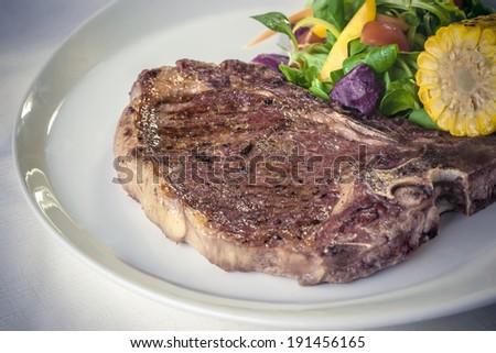 T-bone steak with grilled corn *** also as a video in my porfotlio