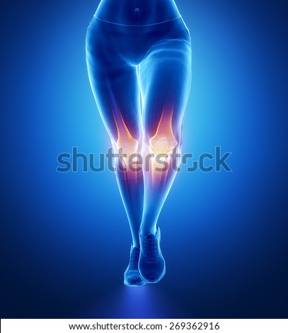 Injured knee with highlights