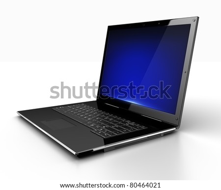 Modern laptop isolated