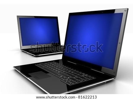 Modern laptop isolated