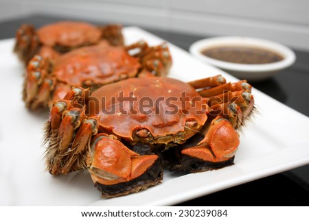 Steamed Hairy Crabs
