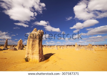 The Pinnacles Desert in the Nambung National Park, Western Australia.