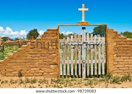 Taos, New Mexico - cemetery at Taos Pueblo reservation