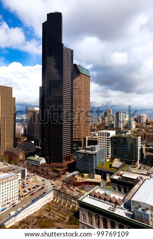 Seattle downtown skyline view of the city\'s tallest skyscrapers