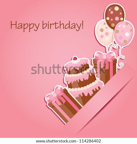 Pink birthday card Pink birthday card