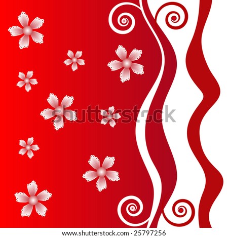  Wallpaper on Flower Red Wallpaper Stock Vector 25797256   Shutterstock