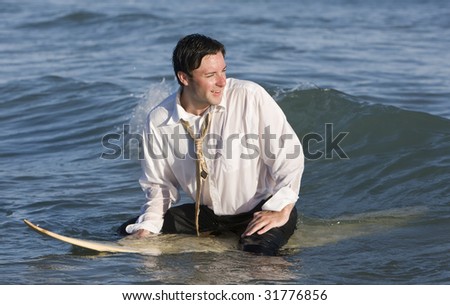 Businessman Surfing