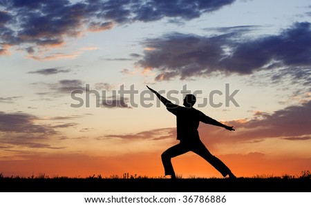 Man exercising in beautiful outdoor environment