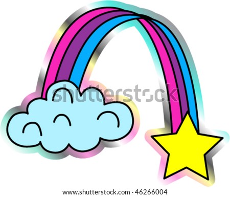 Holographic Style Rainbow Sticker Stock Vector Illustration 46266004