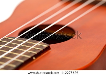 Ukulele, four strings musical instrument