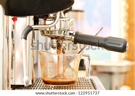 Close up shot of coffee machine