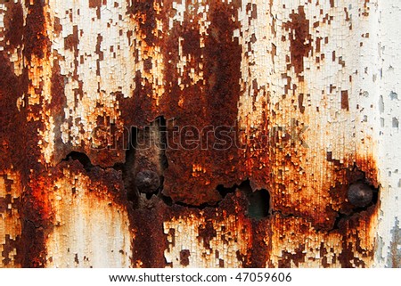 Rust on old metal plate