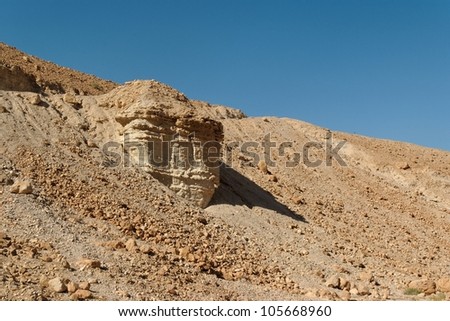 Scenic rock in stone desert