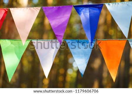 Carnival Garland with Flags, Decorative Party Pennants for Birthday Celebration, Festival and Fair Decoration, Hanging Flags, Bunting Flags ,Triangle Fabrics Hanging on the Rope, Bunting Background
