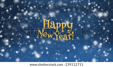Happy New Year and snow. Design elements for holiday cards