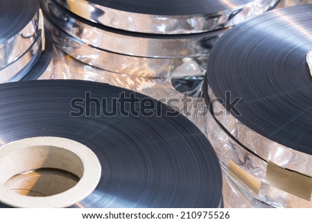 Thin reel of a polypropylene tape.