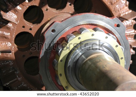 The shaft of an electric motor rotor, with bearing
