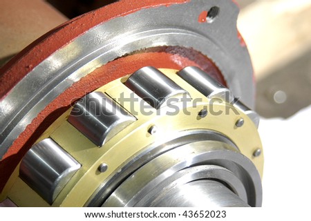 The shaft of an electric motor rotor, with bearing