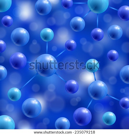 Illustration of abstract blue molecules on bokeh background Illustration of abstract blue molecules on bokeh background