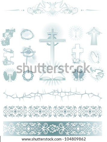 vector illustration contains the image of set vector images of religions symbol. icons and pattern